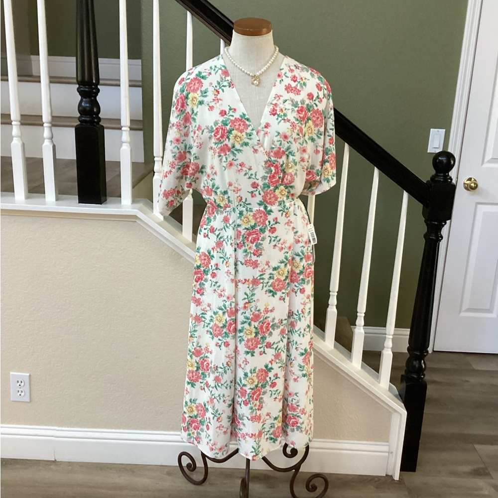 New Floral Wrap Dress